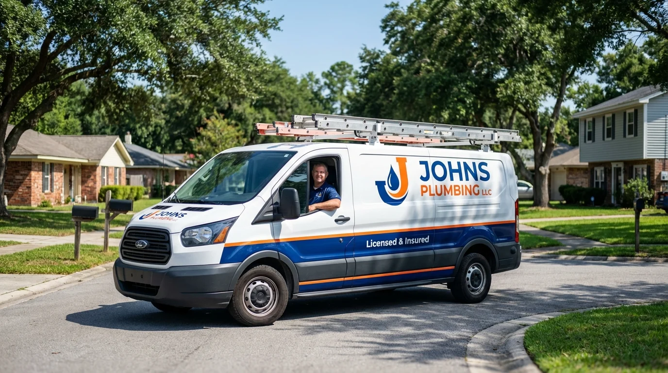 Johns Plumbing LLC service van in Swampscott, MA