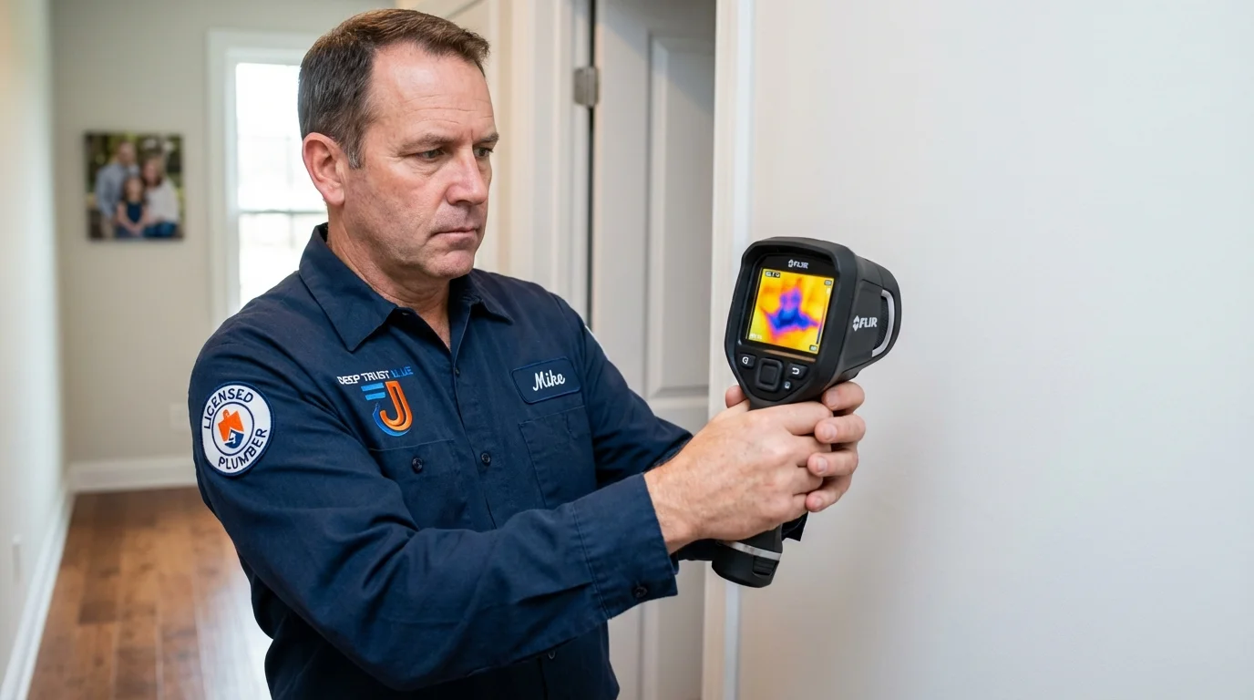 Thermal imaging leak detection by Johns Plumbing LLC in Swampscott