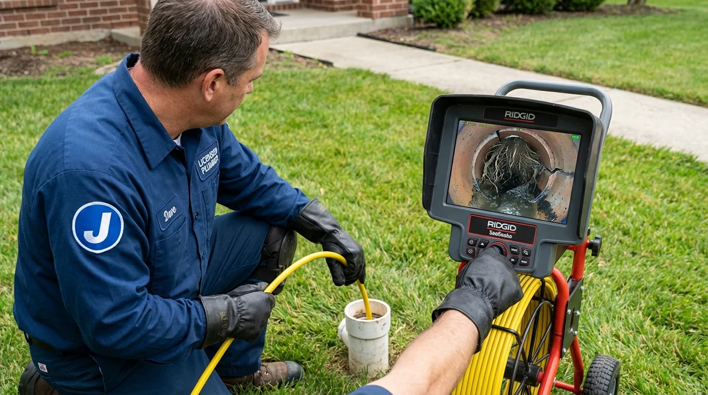 Sewer camera inspection being performed by Johns Plumbing LLC in Swampscott