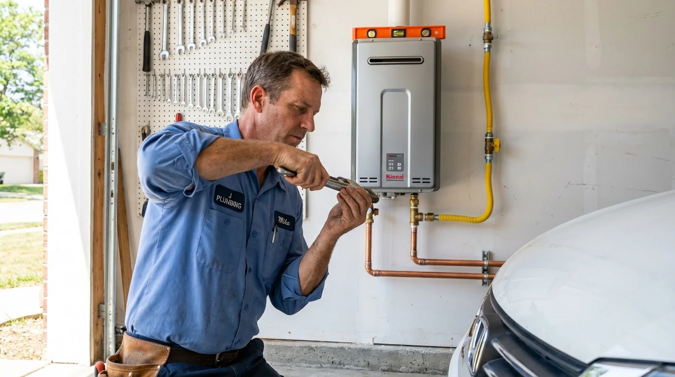 Tankless water heater installation by a Johns Plumbing LLC plumber in Swampscott